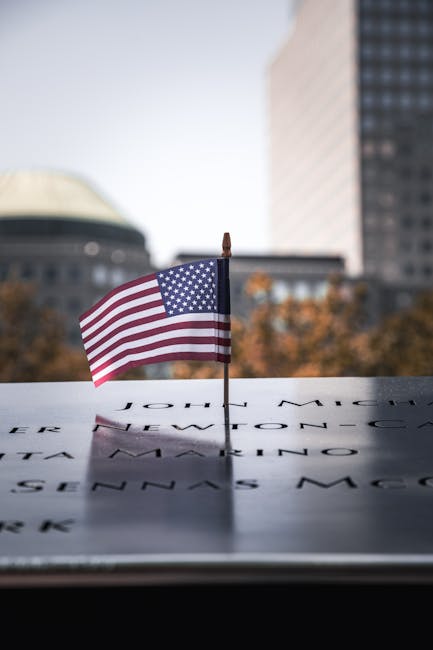 US flag at memorial